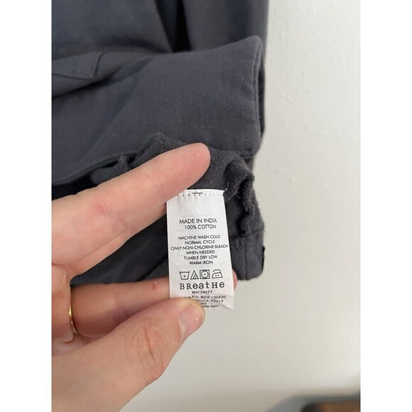 Prana Jacket Women’s L Large Rowen Gray Button Up‎ Cotton Lightweight Longline - Picture 7 of 8